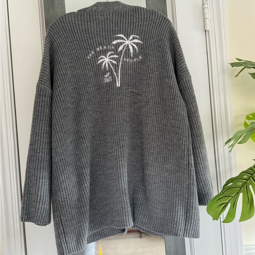 The Beach People The Twin Palms  Open Front Sweater Cardigan